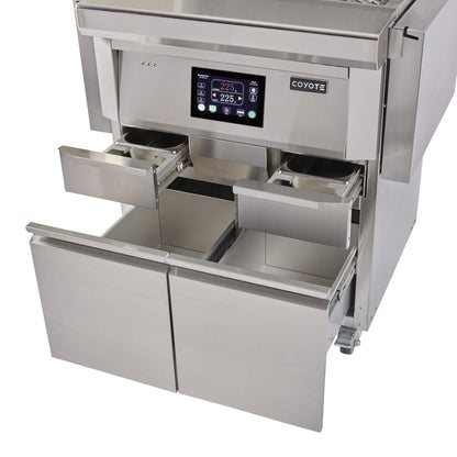 Coyote 28 inch Freestanding Pellet Grill with Cart - BetterPatio.com