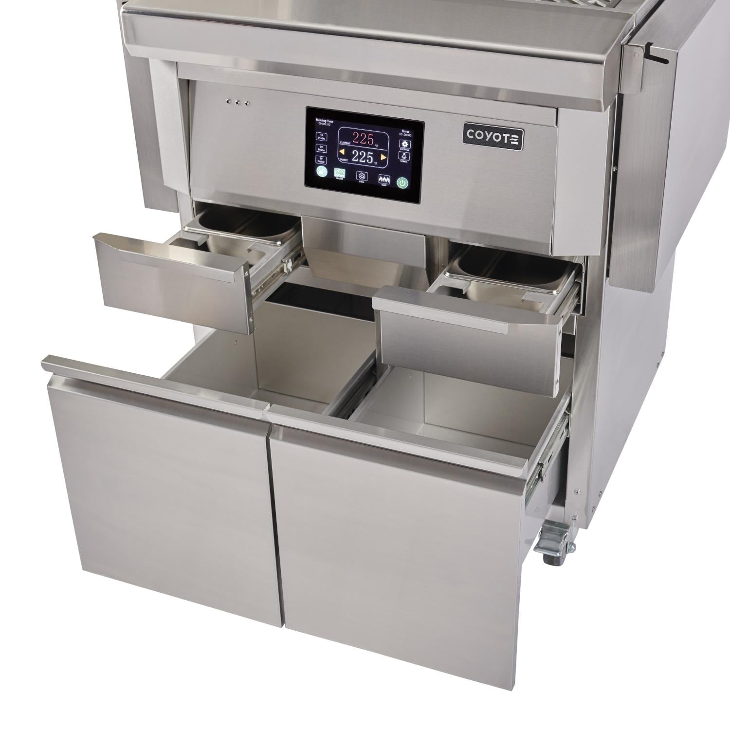 Coyote 28 inch Freestanding Pellet Grill with Cart - BetterPatio.com