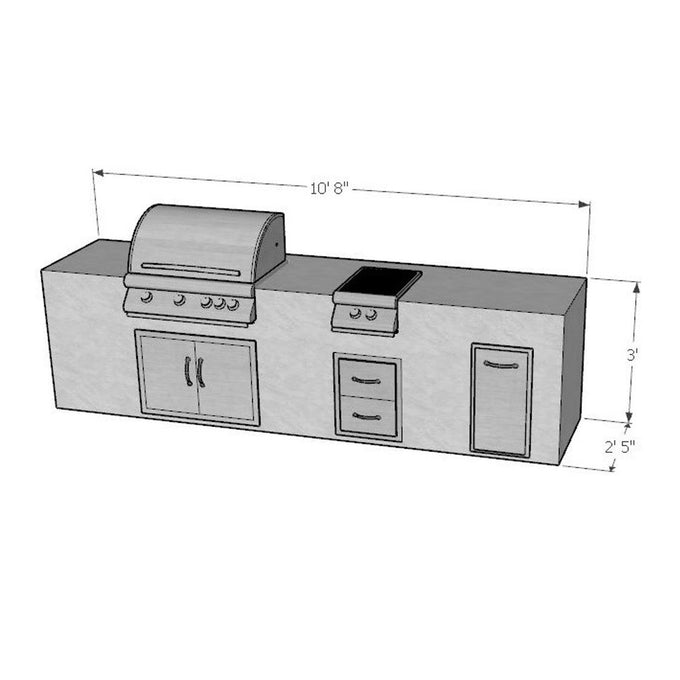 10 Foot Linear DIY Outdoor Kitchen with Blaze Appliances