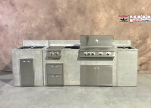 Big Ridge Outdoor Kitchens10 Foot Bunting Ready to Finish Linear Outdoor Kitchen with Blaze Appliances Bunting-R-BLZ- BetterPatio.com