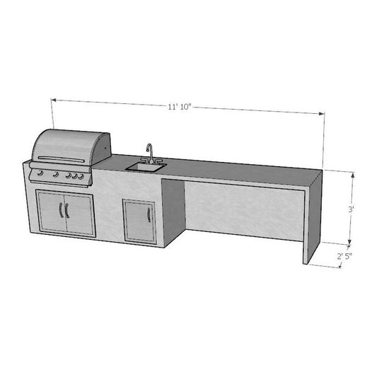 11 Foot DIY Linear Outdoor Kitchen with Blaze Appliances // BetterPatio.com