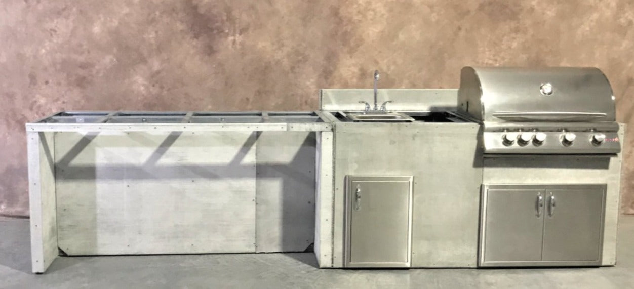 11 Foot DIY Linear Outdoor Kitchen with Blaze Appliances