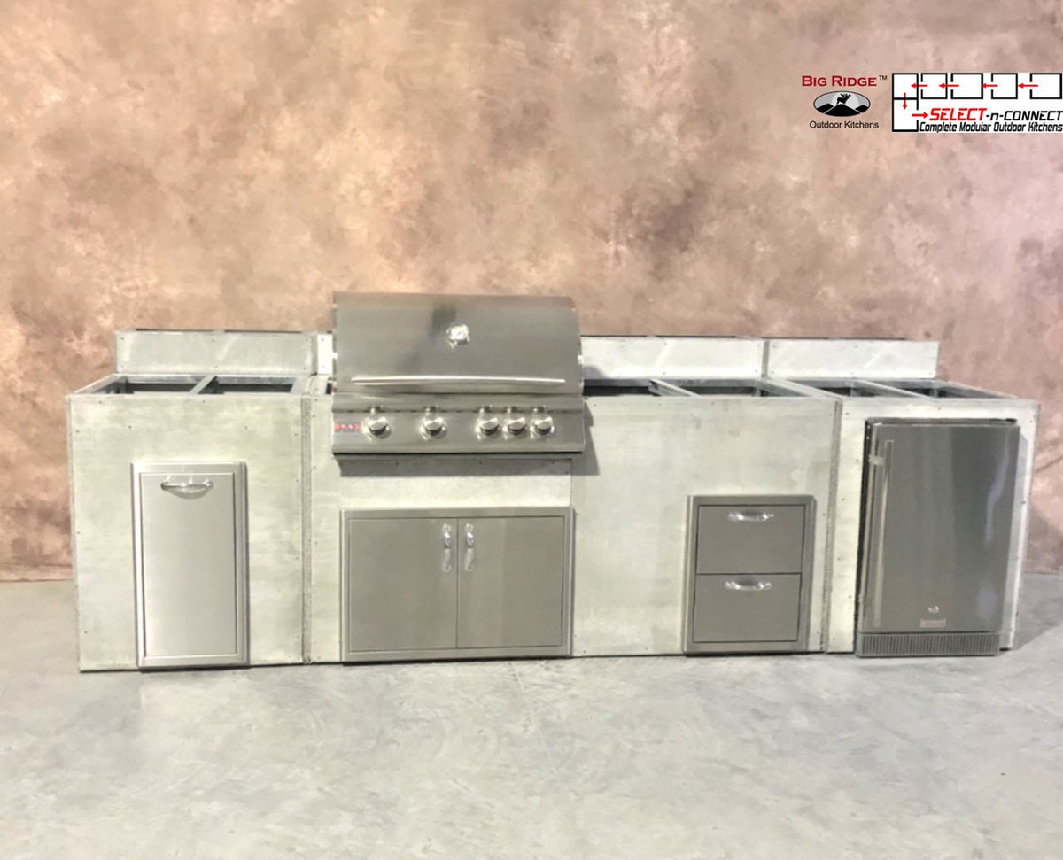 11 Foot DIY Linear Outdoor Kitchen with Blaze Appliances // BetterPatio.com
