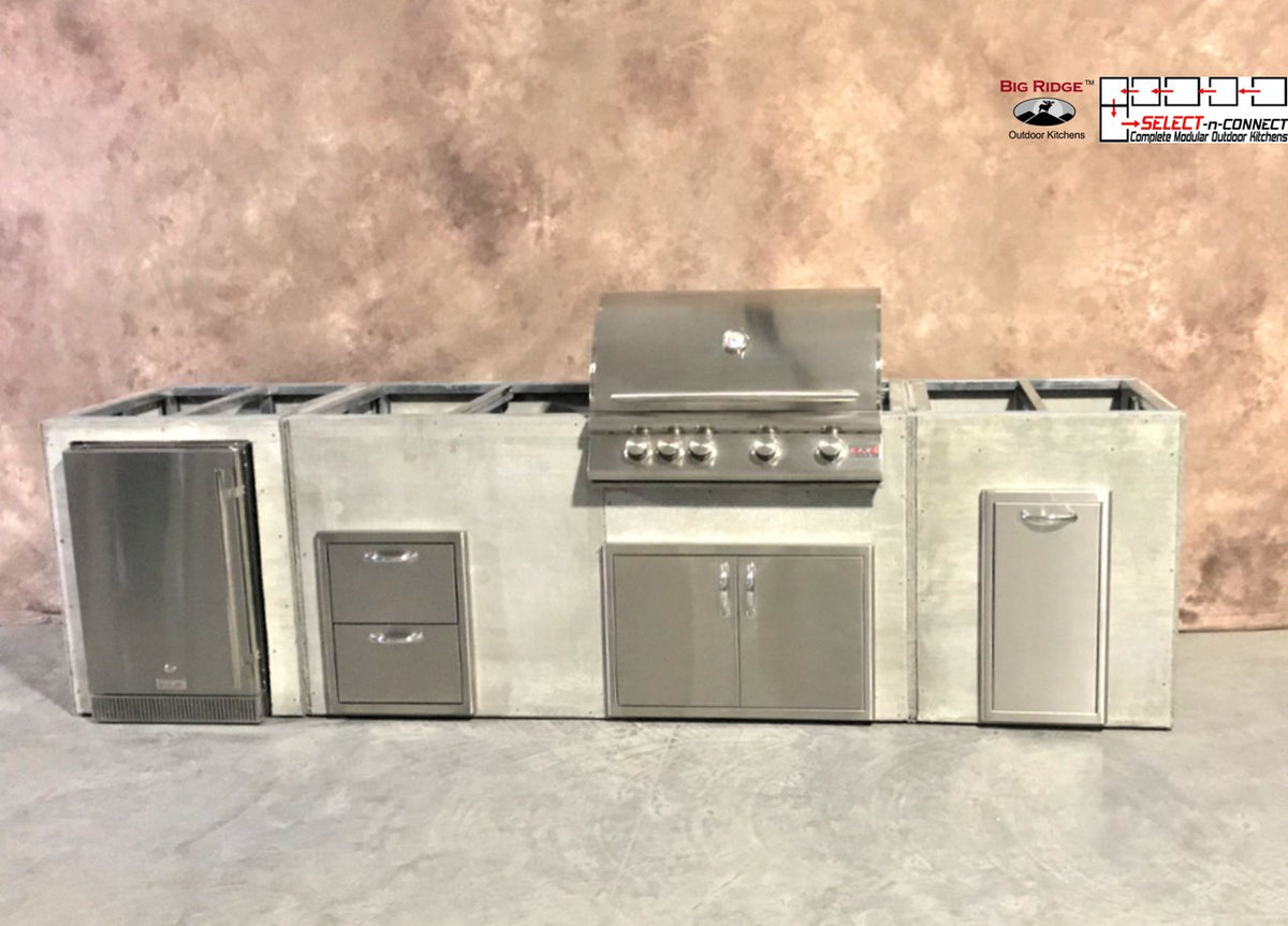 11 Foot DIY Linear Outdoor Kitchen with Blaze Appliances // BetterPatio.com