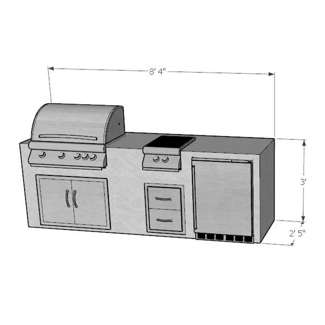 8 Foot DIY Outdoor Kitchen with Blaze or Summerset Appliances // BetterPatio.com