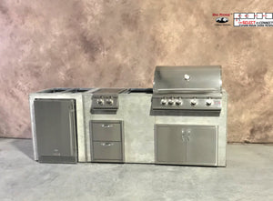 Big Ridge Outdoor Kitchens8 Foot Knight Ready To Finish Outdoor Kitchen with Blaze Appliances Knight-R-BLZ- BetterPatio.com