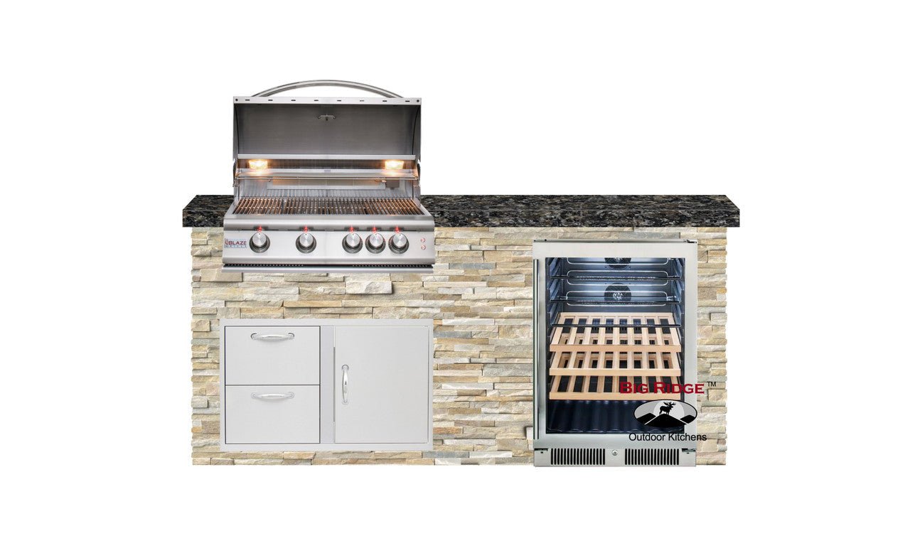 Big Ridge Outdoor KitchensBig Ridge Outdoor Kitchens Blaze Quick Ship 72 Inch Luxury Finished Outdoor Kitchen PKG 3 BLZ-QSHIP3-L- BetterPatio.com