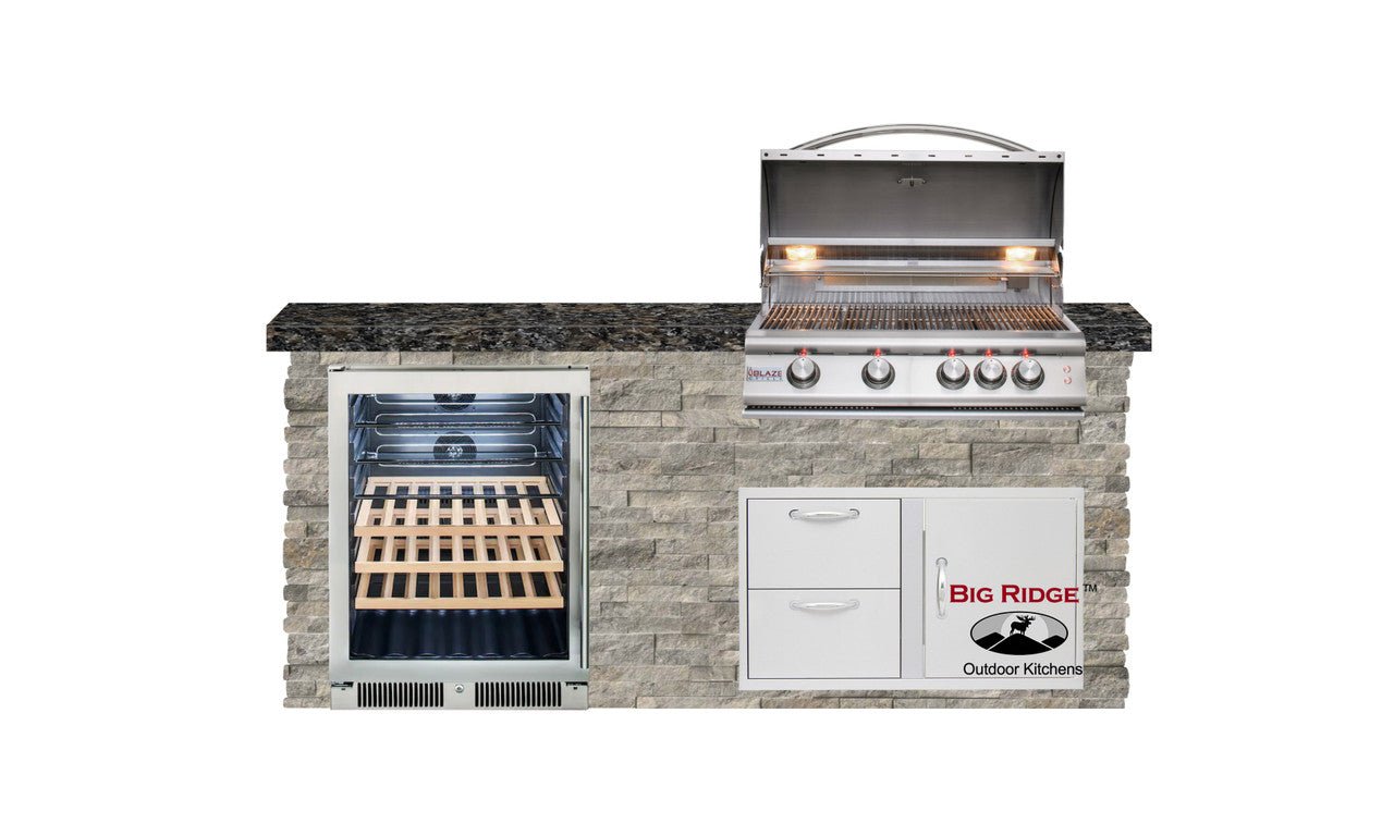 Big Ridge Outdoor KitchensBig Ridge Outdoor Kitchens Blaze Quick Ship 72 Inch Luxury Finished Outdoor Kitchen PKG 3 BLZ-QSHIP3-L- BetterPatio.com