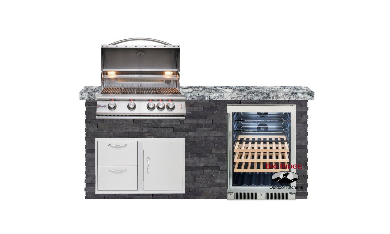 Big Ridge Outdoor KitchensBig Ridge Outdoor Kitchens Blaze Quick Ship 72 Inch Luxury Finished Outdoor Kitchen PKG 3 BLZ-QSHIP3-L- BetterPatio.com