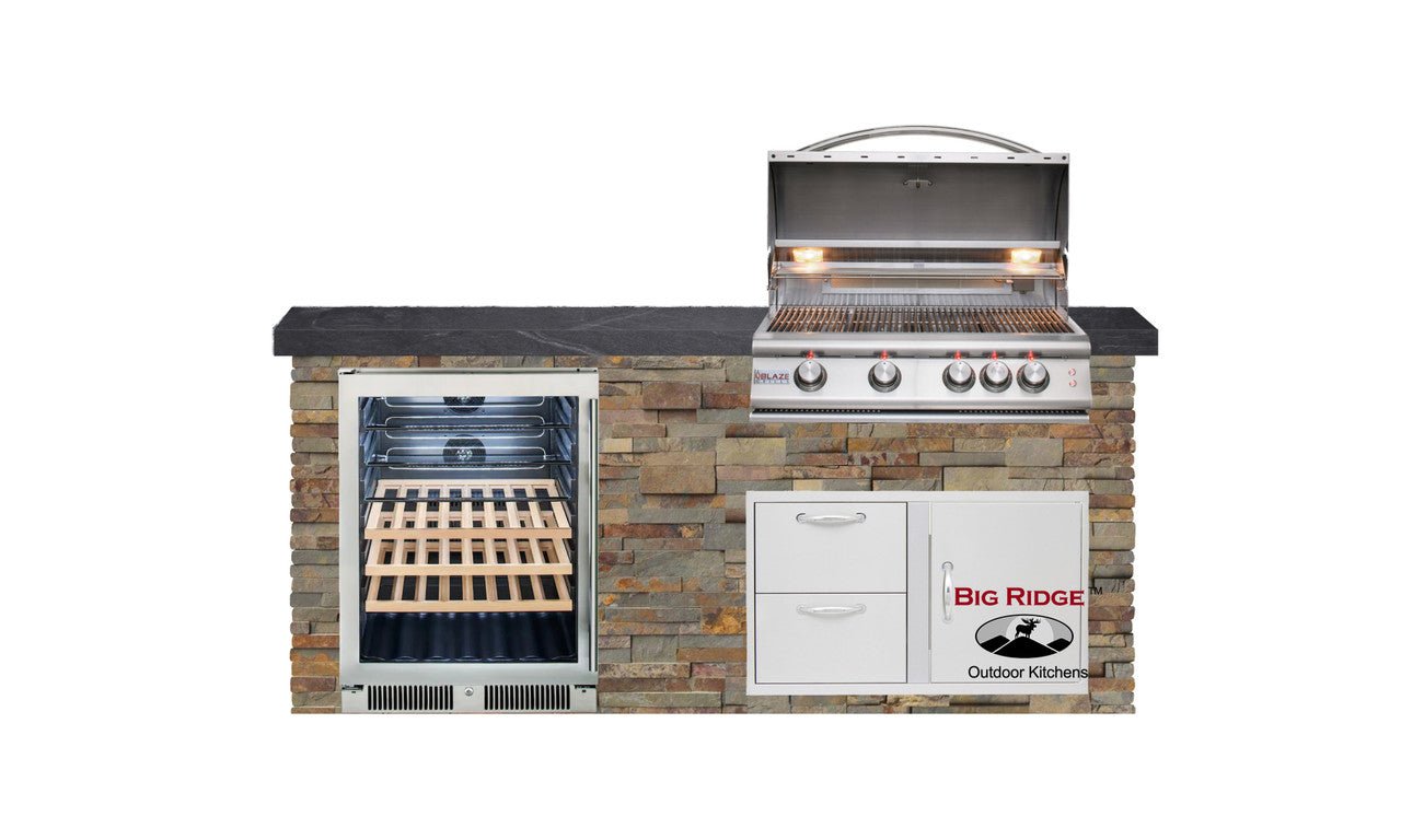 Big Ridge Outdoor KitchensBig Ridge Outdoor Kitchens Blaze Quick Ship 72 Inch Luxury Finished Outdoor Kitchen PKG 3 BLZ-QSHIP3-L- BetterPatio.com