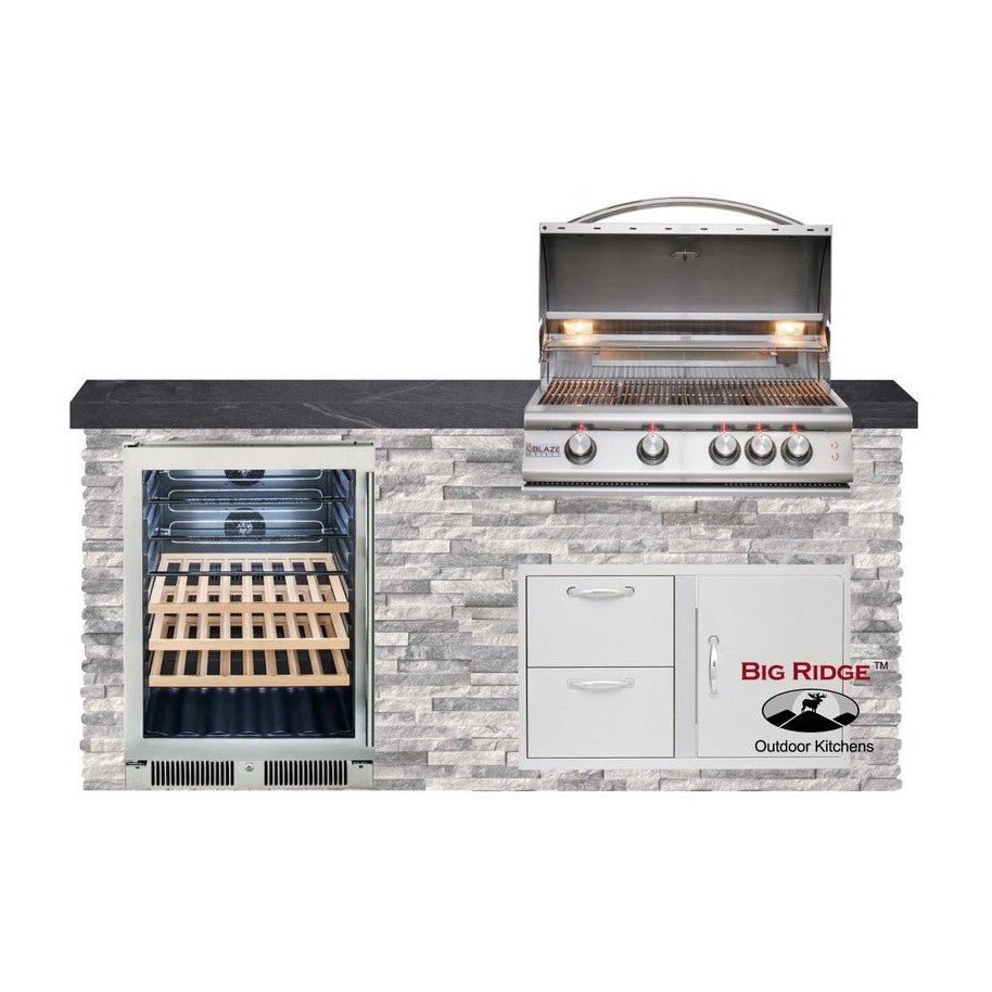 Big Ridge Outdoor KitchensBig Ridge Outdoor Kitchens Blaze Quick Ship 72 Inch Luxury Finished Outdoor Kitchen PKG 3 BLZ-QSHIP3-L- BetterPatio.com