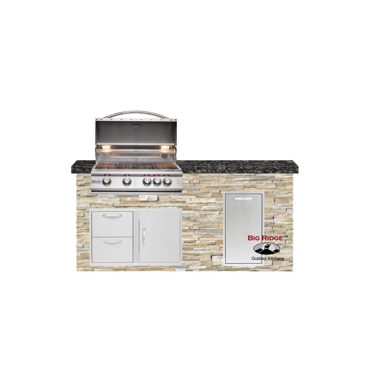 Big Ridge Outdoor KitchensBig Ridge Outdoor Kitchens Blaze Quick Ship 72" Luxury Finished Outdoor Kitchen PKG 4 BLZ-QSHIP4_L- BetterPatio.com