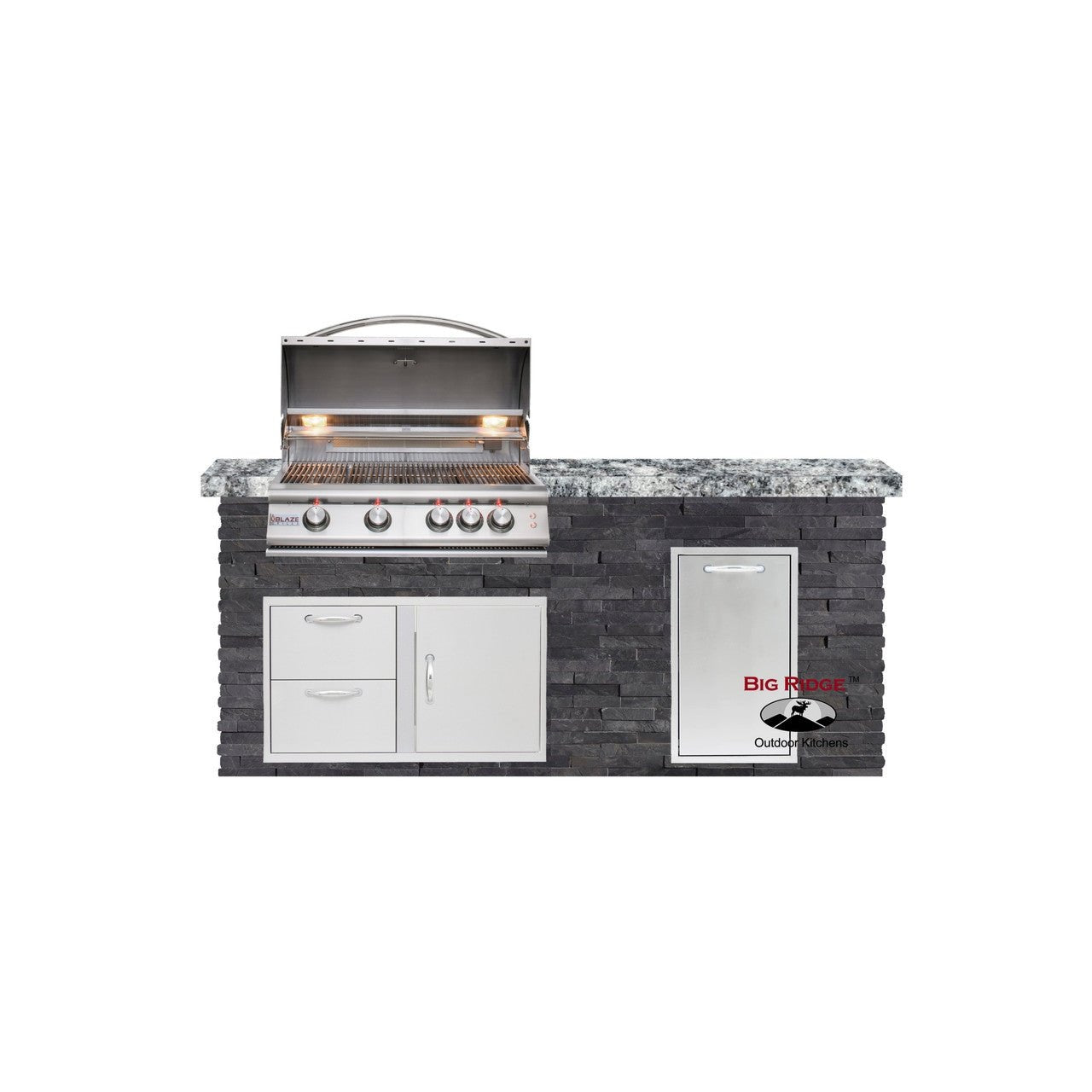 Big Ridge Outdoor KitchensBig Ridge Outdoor Kitchens Blaze Quick Ship 72" Luxury Finished Outdoor Kitchen PKG 4 BLZ-QSHIP4_L- BetterPatio.com