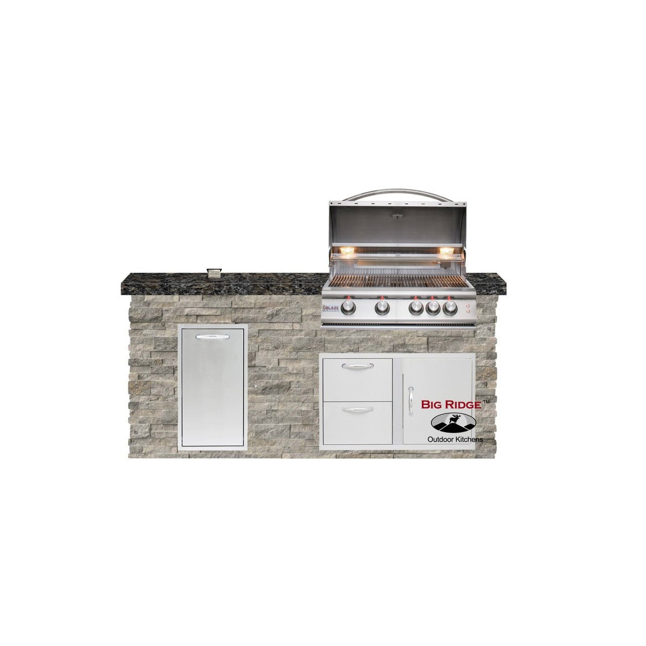 Big Ridge Outdoor KitchensBig Ridge Outdoor Kitchens Blaze Quick Ship 72" Luxury Finished Outdoor Kitchen PKG 4 BLZ-QSHIP4_L- BetterPatio.com