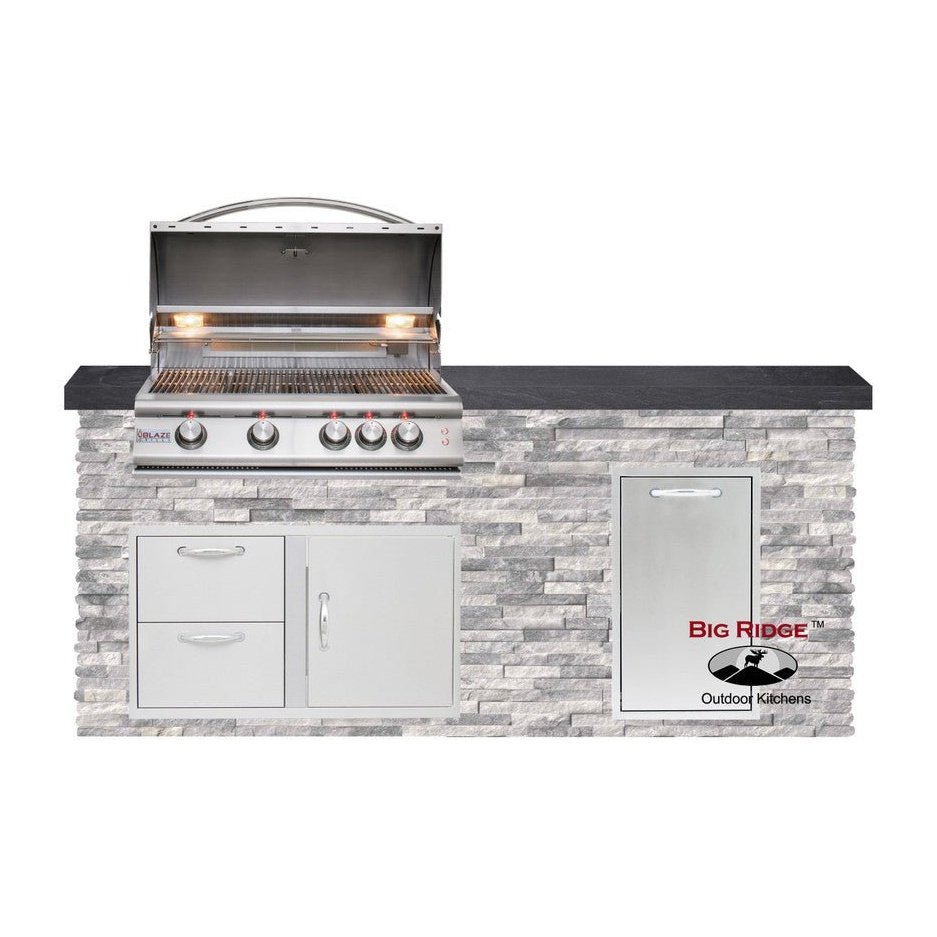 Big Ridge Outdoor KitchensBig Ridge Outdoor Kitchens Blaze Quick Ship 72" Luxury Finished Outdoor Kitchen PKG 4 BLZ-QSHIP4_L- BetterPatio.com