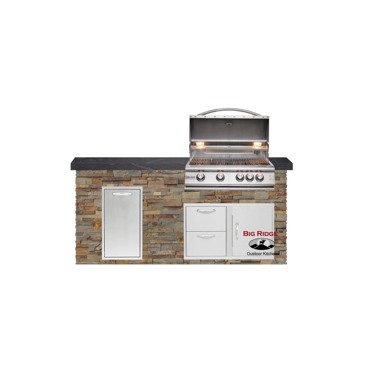 Big Ridge Outdoor KitchensBig Ridge Outdoor Kitchens Blaze Quick Ship 72" Luxury Finished Outdoor Kitchen PKG 4 BLZ-QSHIP4_R- BetterPatio.com