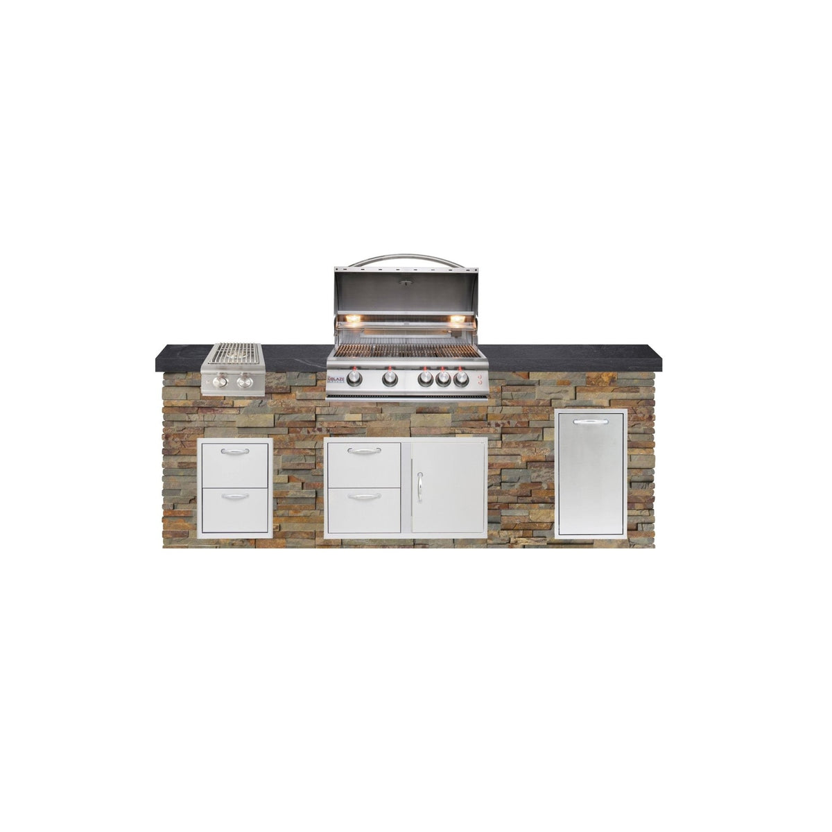 8 Foot Quick Ship Luxury Finished Outdoor Kitchen with Blaze Grill // BetterPatio.com