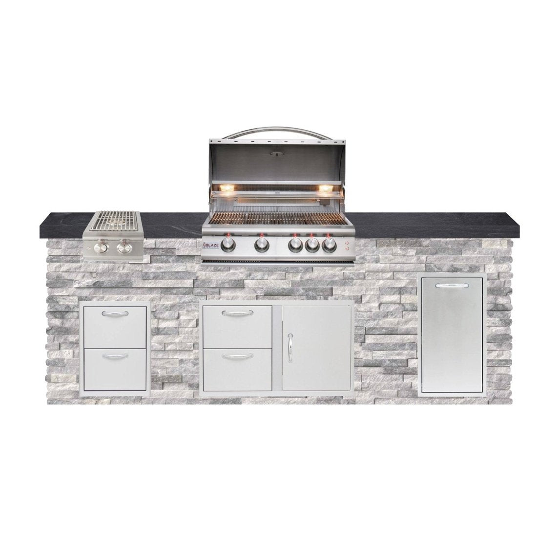 8 Foot Quick Ship Luxury Finished Outdoor Kitchen with Blaze Grill // BetterPatio.com