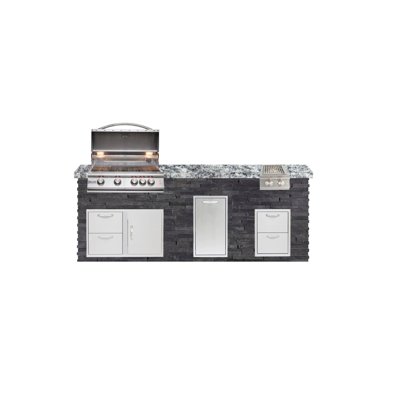 8 Foot Quick Ship Luxury Finished Outdoor Kitchen with Blaze Grill // BetterPatio.com