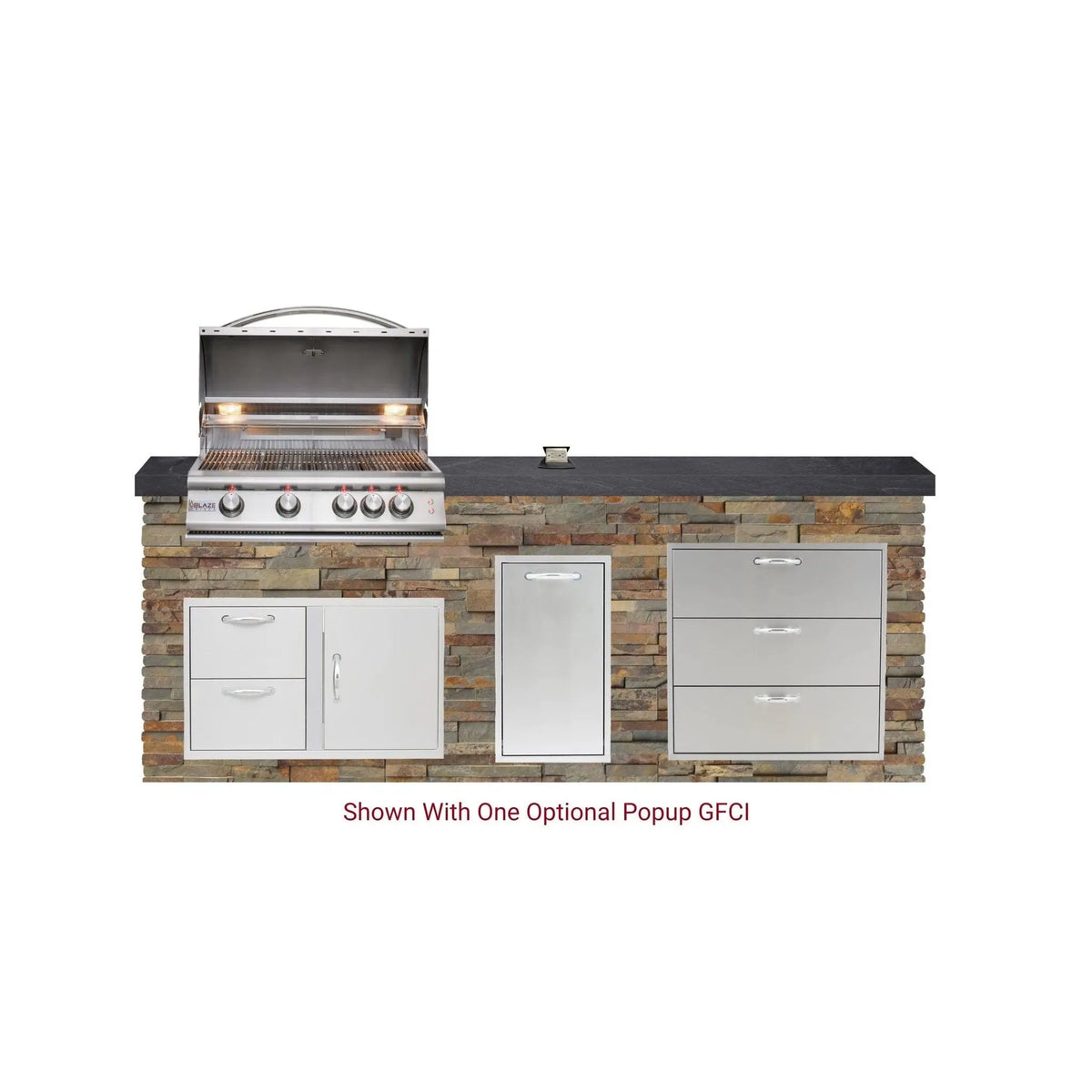 Big Ridge Outdoor KitchensBig Ridge Outdoor Kitchens Blaze Quick Ship 96" Luxury Finished Outdoor Kitchen PKG 1 BLZ-QSHIP1_left- BetterPatio.com