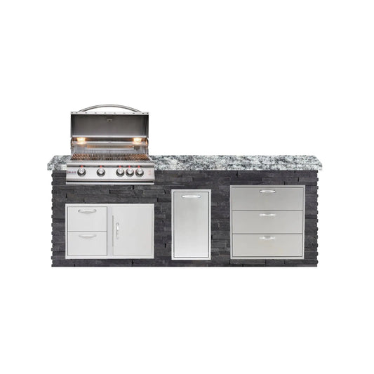 Big Ridge Outdoor KitchensBig Ridge Outdoor Kitchens Blaze Quick Ship 96" Luxury Finished Outdoor Kitchen PKG 1 BLZ-QSHIP1_left- BetterPatio.com