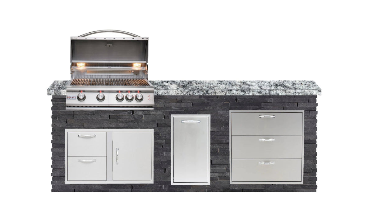 Big Ridge Outdoor KitchensBig Ridge Outdoor Kitchens Blaze Quick Ship 96" Luxury Finished Outdoor Kitchen PKG 1 BLZ-QSHIP1_left- BetterPatio.com