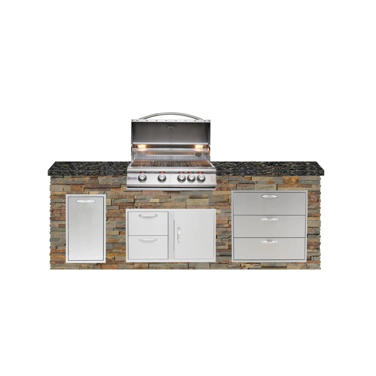 Big Ridge Outdoor KitchensBig Ridge Outdoor Kitchens Blaze Quick Ship 96" Luxury Finished Outdoor Kitchen PKG 1 BLZ-QSHIP1_left- BetterPatio.com