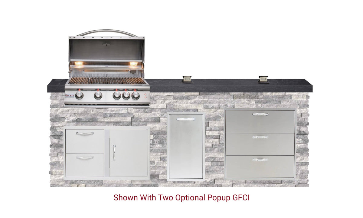 Big Ridge Outdoor KitchensBig Ridge Outdoor Kitchens Blaze Quick Ship 96" Luxury Finished Outdoor Kitchen PKG 1 BLZ-QSHIP1_left- BetterPatio.com