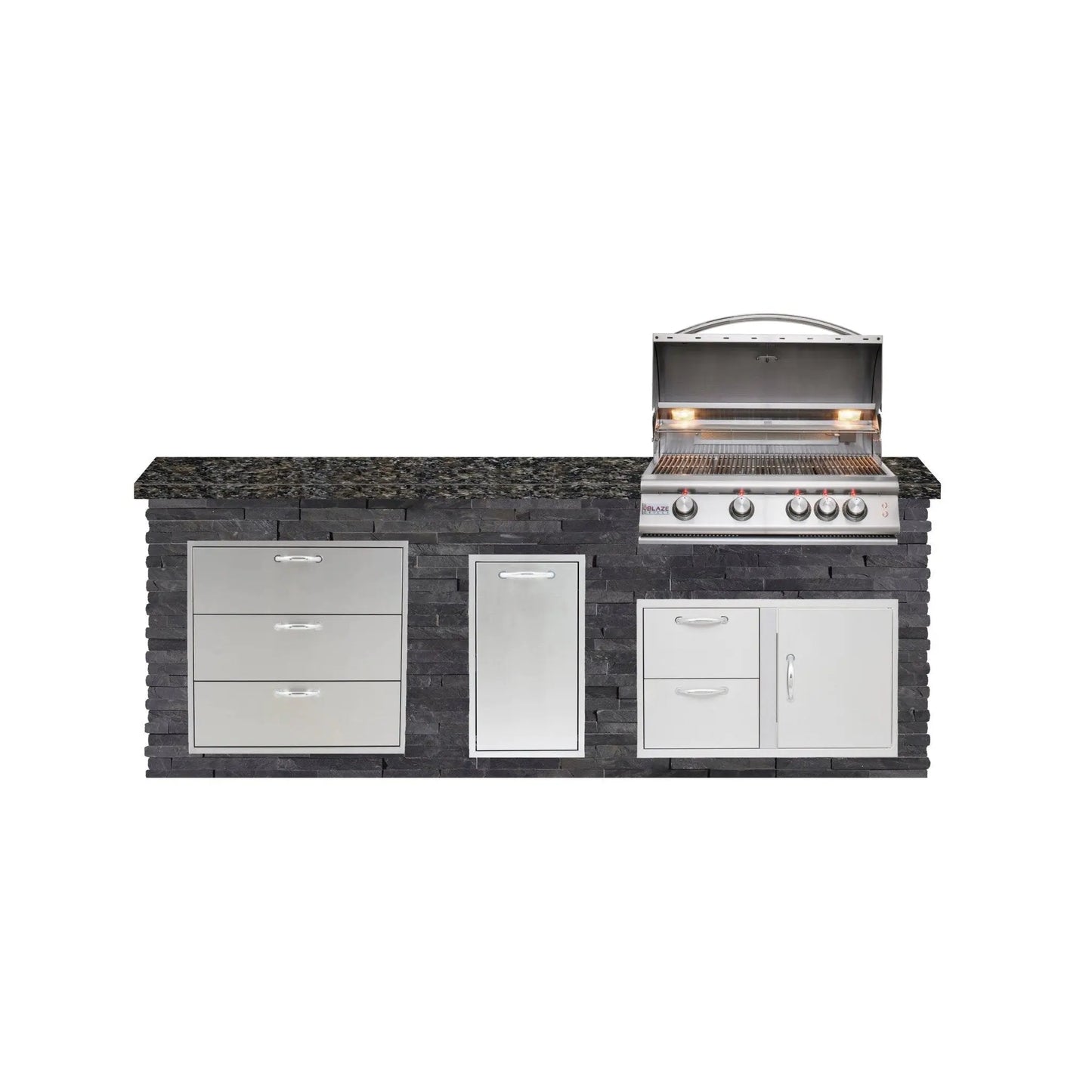 Big Ridge Outdoor KitchensBig Ridge Outdoor Kitchens Blaze Quick Ship 96" Luxury Finished Outdoor Kitchen PKG 1 BLZ-QSHIP1_left- BetterPatio.com