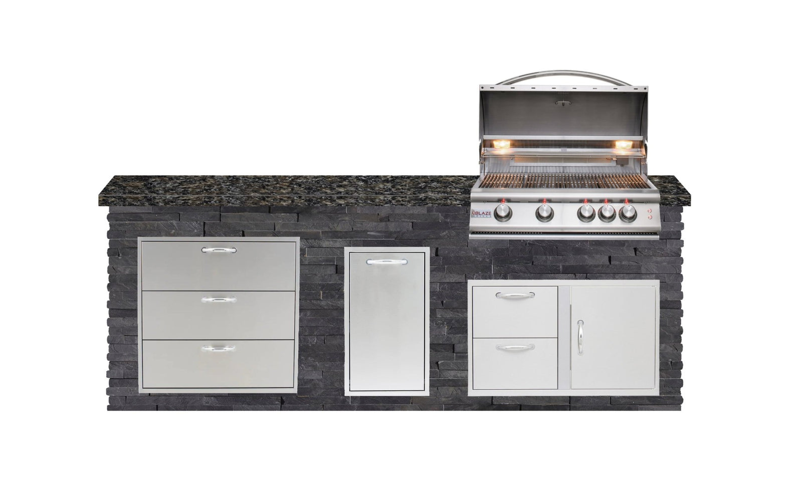 Big Ridge Outdoor KitchensBig Ridge Outdoor Kitchens Blaze Quick Ship 96" Luxury Finished Outdoor Kitchen PKG 1 BLZ-QSHIP1_left- BetterPatio.com