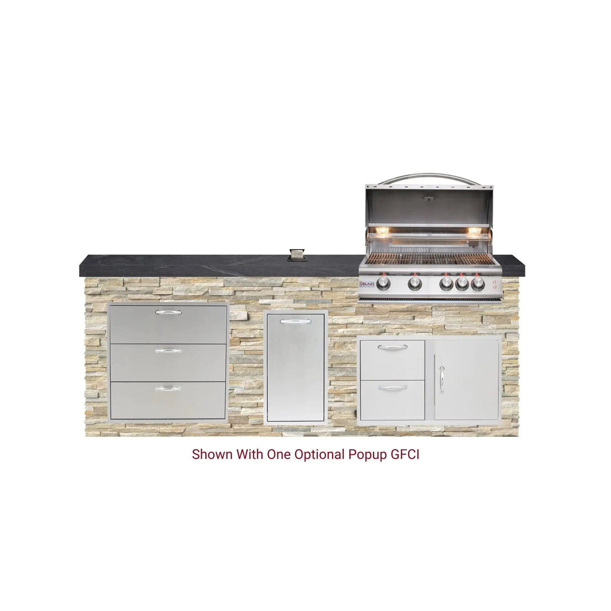 Big Ridge Outdoor KitchensBig Ridge Outdoor Kitchens Blaze Quick Ship 96" Luxury Finished Outdoor Kitchen PKG 1 BLZ-QSHIP1_left- BetterPatio.com