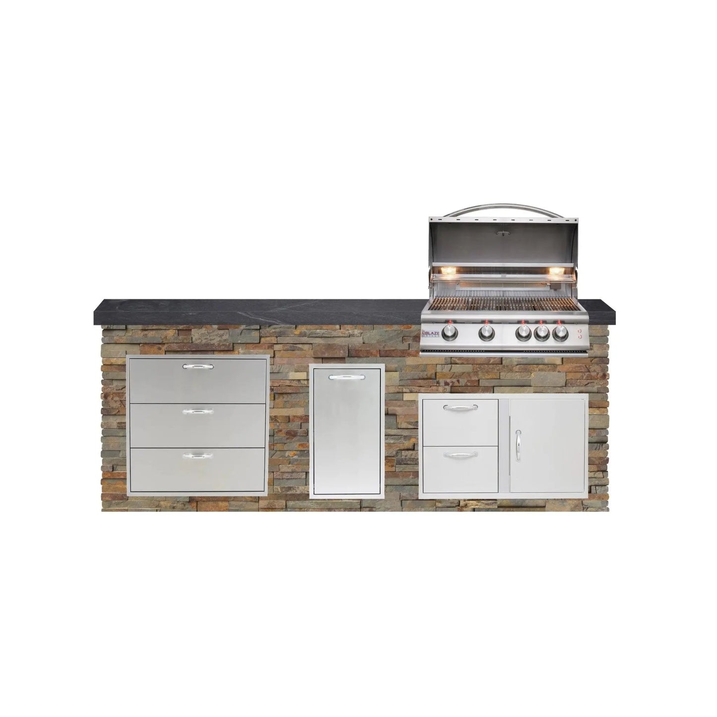 Big Ridge Outdoor KitchensBig Ridge Outdoor Kitchens Blaze Quick Ship 96" Luxury Finished Outdoor Kitchen PKG 1 BLZ-QSHIP1_left- BetterPatio.com