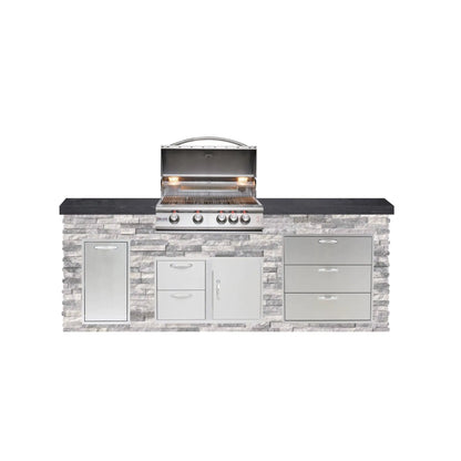 Big Ridge Outdoor KitchensBig Ridge Outdoor Kitchens Blaze Quick Ship 96" Luxury Finished Outdoor Kitchen PKG 1 BLZ-QSHIP1_left- BetterPatio.com