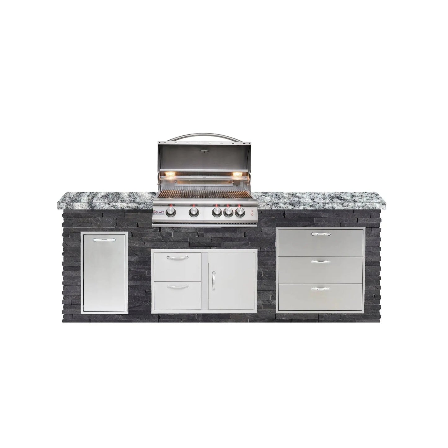Big Ridge Outdoor KitchensBig Ridge Outdoor Kitchens Blaze Quick Ship 96" Luxury Finished Outdoor Kitchen PKG 1 BLZ-QSHIP1_left- BetterPatio.com
