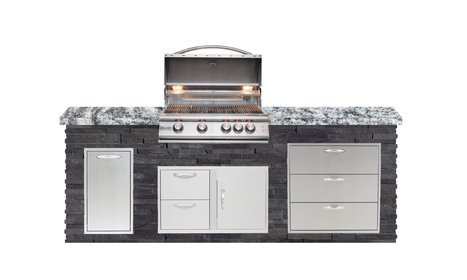 Big Ridge Outdoor KitchensBig Ridge Outdoor Kitchens Blaze Quick Ship 96" Luxury Finished Outdoor Kitchen PKG 1 BLZ-QSHIP1_left- BetterPatio.com