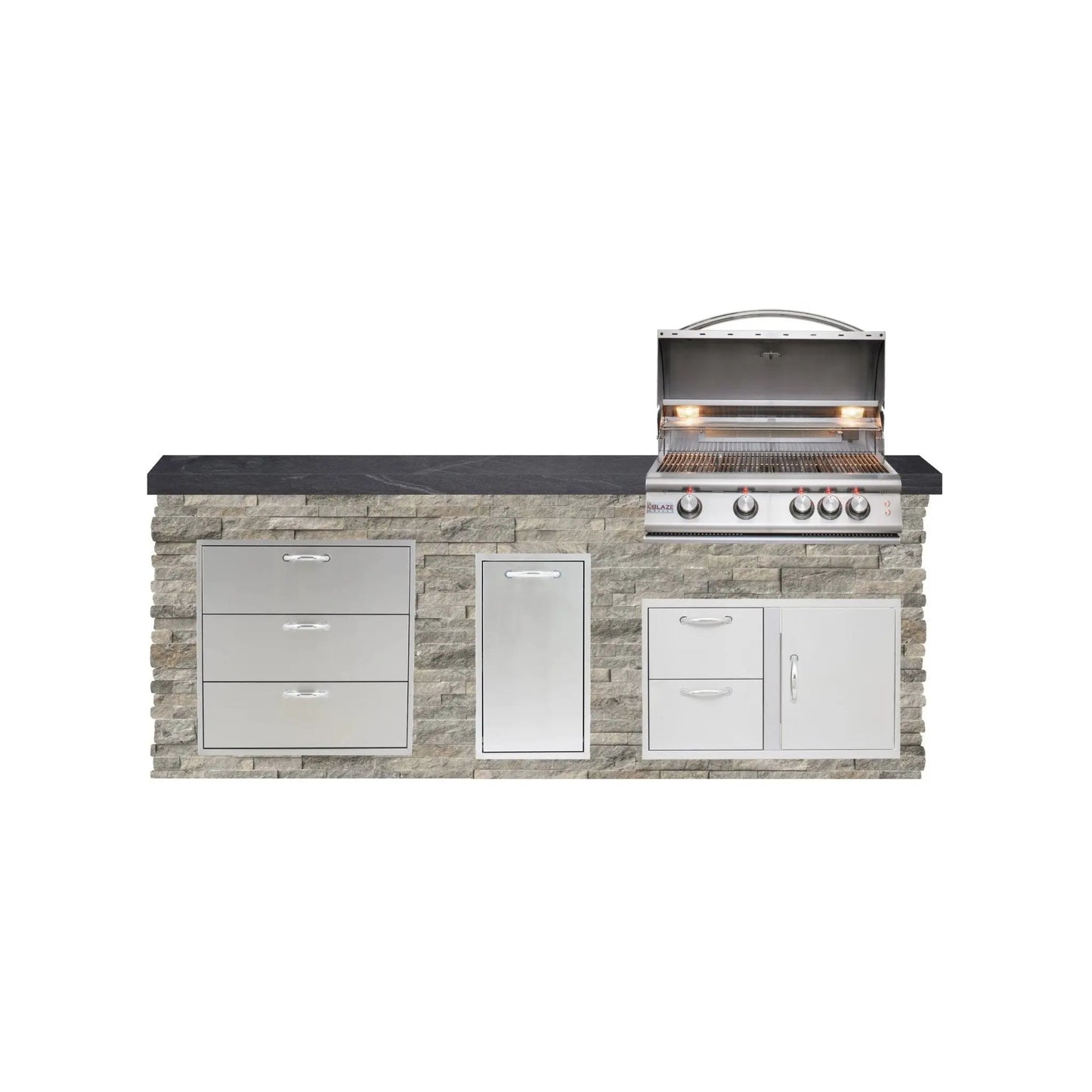 Big Ridge Outdoor KitchensBig Ridge Outdoor Kitchens Blaze Quick Ship 96" Luxury Finished Outdoor Kitchen PKG 1 BLZ-QSHIP1_left- BetterPatio.com