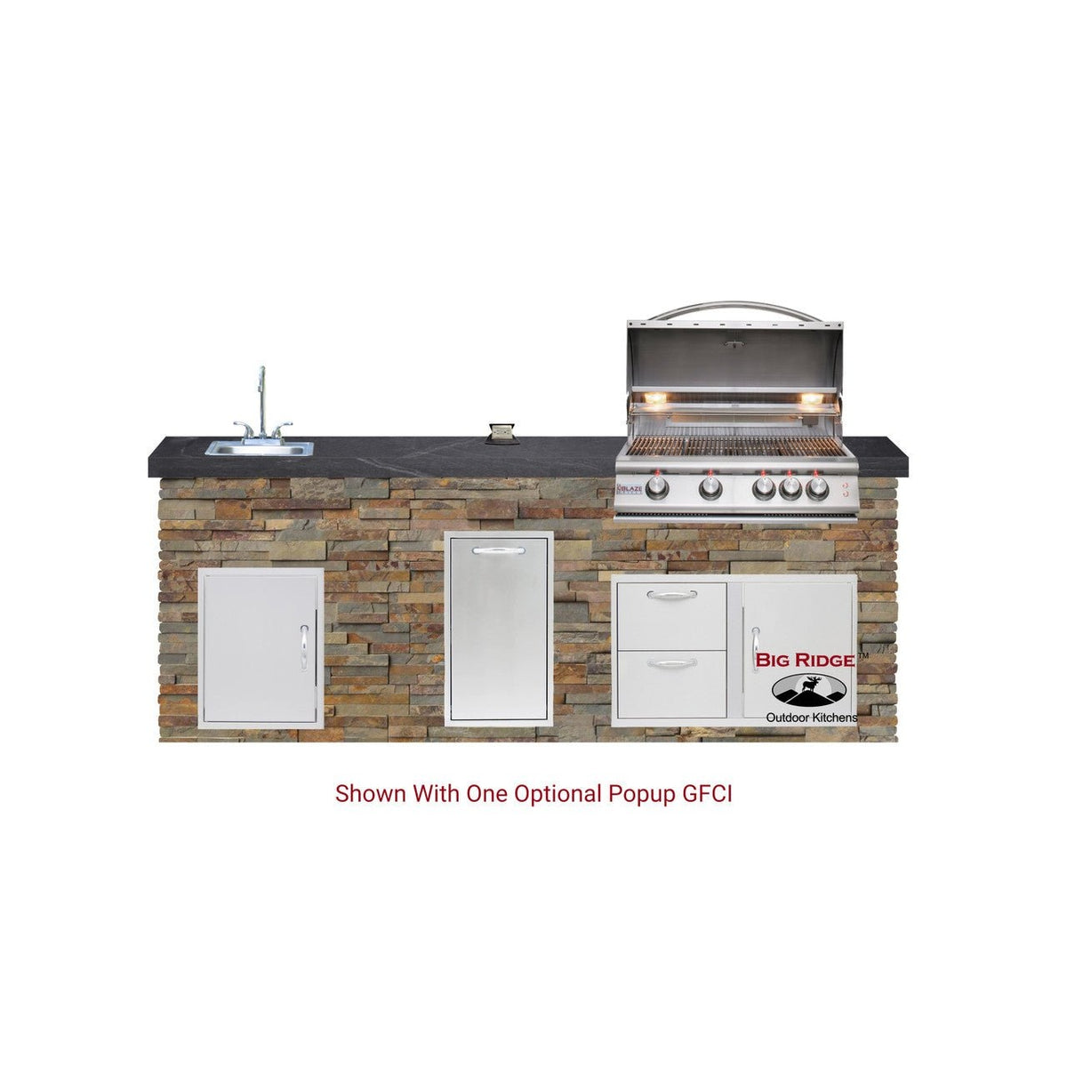 Big Ridge Outdoor KitchensBig Ridge Outdoor Kitchens Blaze Quick Ship 96" Luxury Finished Outdoor Kitchen PKG 9 BLZ-QSHIP9_center- BetterPatio.com
