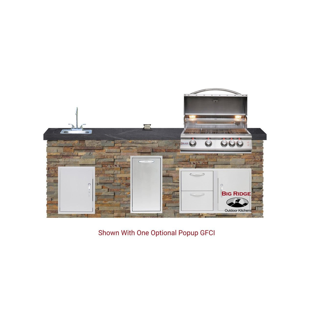 Big Ridge Outdoor KitchensBig Ridge Outdoor Kitchens Blaze Quick Ship 96" Luxury Finished Outdoor Kitchen PKG 9 BLZ-QSHIP9_center- BetterPatio.com