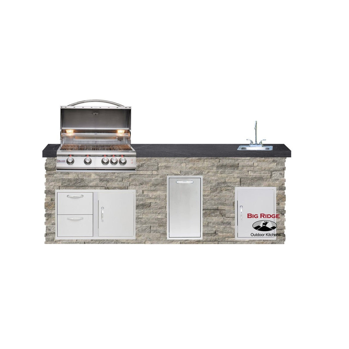 Big Ridge Outdoor KitchensBig Ridge Outdoor Kitchens Blaze Quick Ship 96" Luxury Finished Outdoor Kitchen PKG 9 BLZ-QSHIP9_center- BetterPatio.com