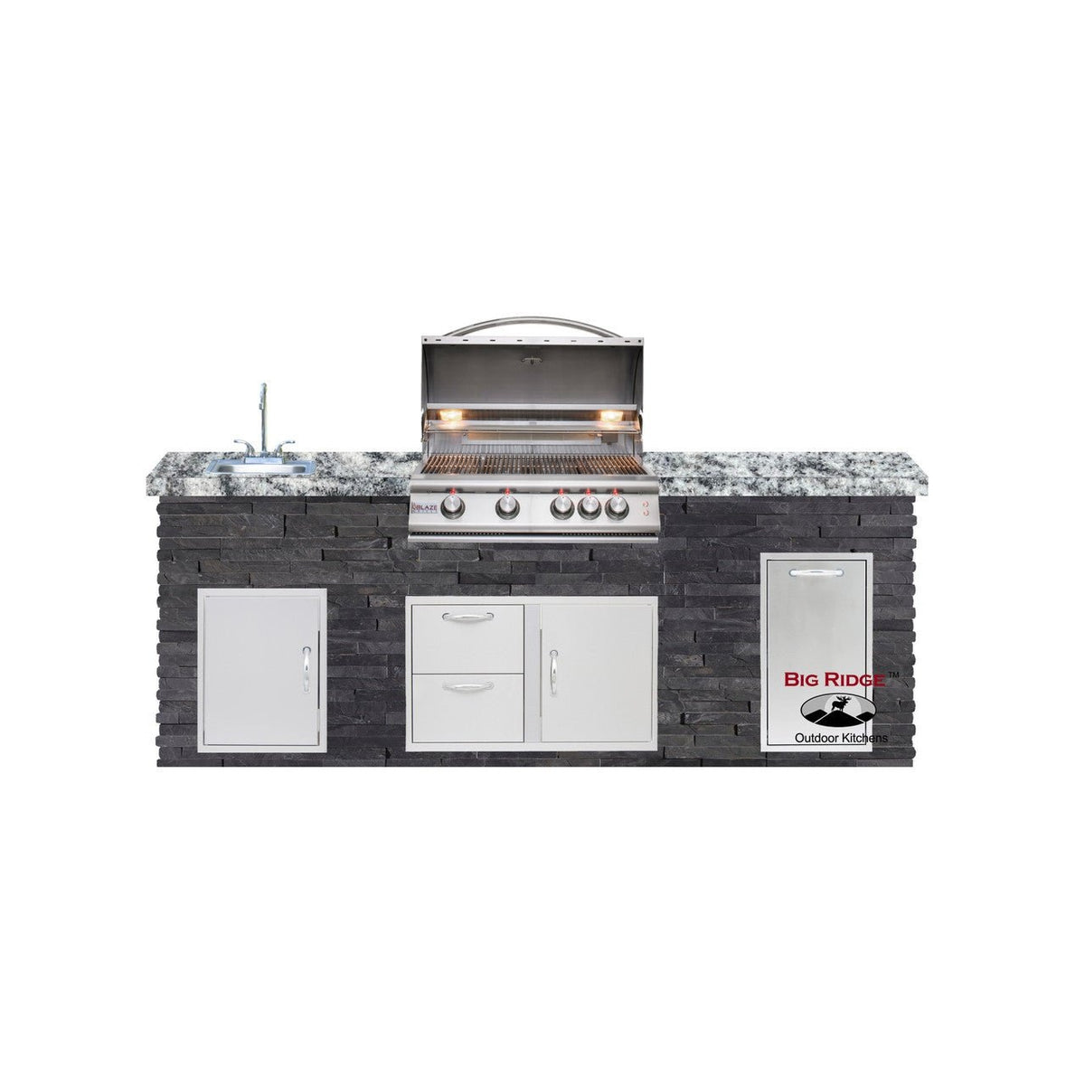Big Ridge Outdoor KitchensBig Ridge Outdoor Kitchens Blaze Quick Ship 96" Luxury Finished Outdoor Kitchen PKG 9 BLZ-QSHIP9_center- BetterPatio.com