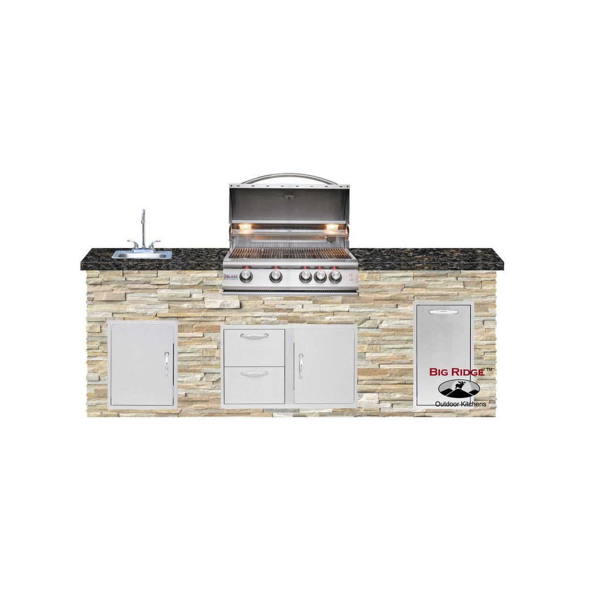 Big Ridge Outdoor KitchensBig Ridge Outdoor Kitchens Blaze Quick Ship 96" Luxury Finished Outdoor Kitchen PKG 9 BLZ-QSHIP9_center- BetterPatio.com