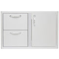 Blaze 32 Inch Access Door & Double Drawer Combo BLZ-DDC-R