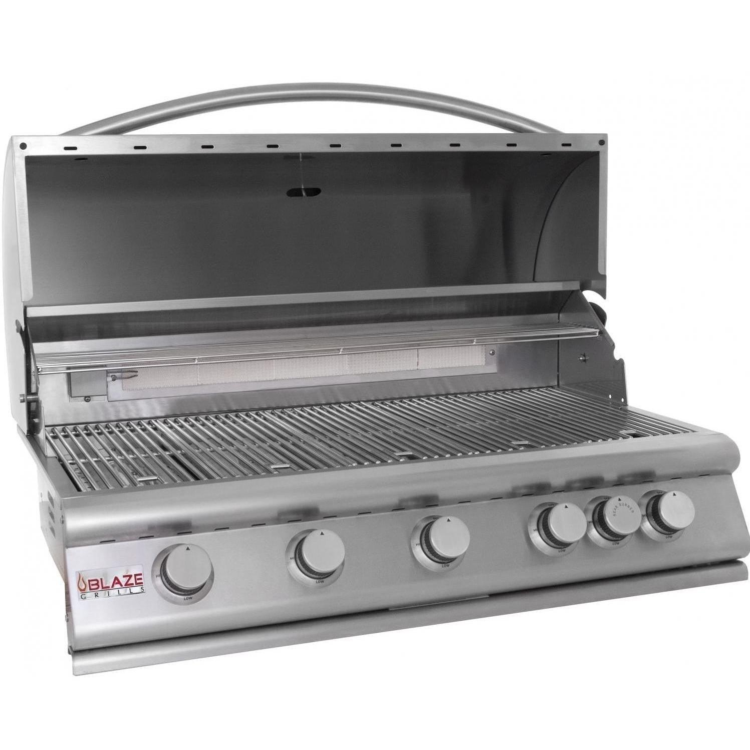 BlazeBlaze 40 Inch 5-Burner Premium LTE Gas Grill With Rear Burner and Built-in Lighting System BLZ-5LTE2-LP- BetterPatio.com