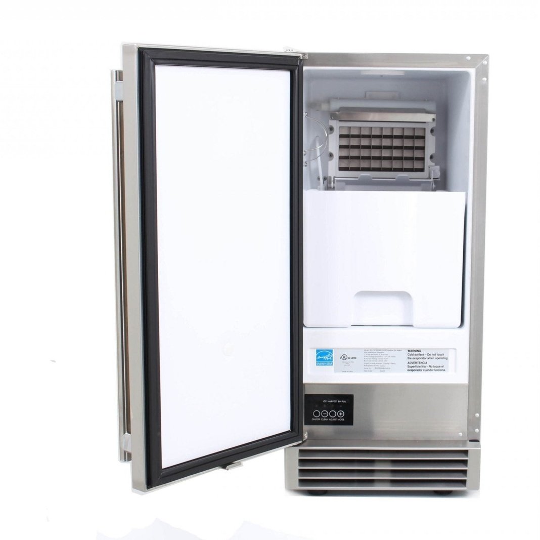 BlazeBlaze 50 LB. 15-Inch Outdoor Ice Maker with Gravity Drain BLZ-ICEMKR-50GR- BetterPatio.com