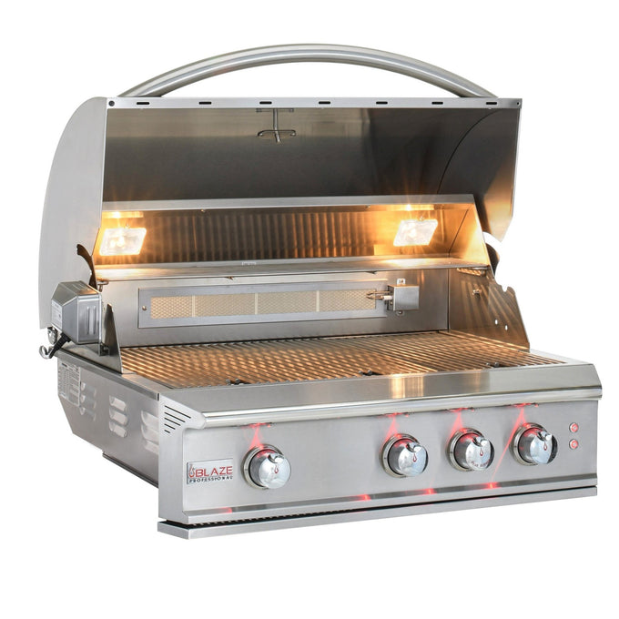 BlazeBlaze Professional LUX 34-Inch 3 Burner Built-In Gas Grill With Rear Infrared Burner BLZ-3PRO-LP- BetterPatio.com