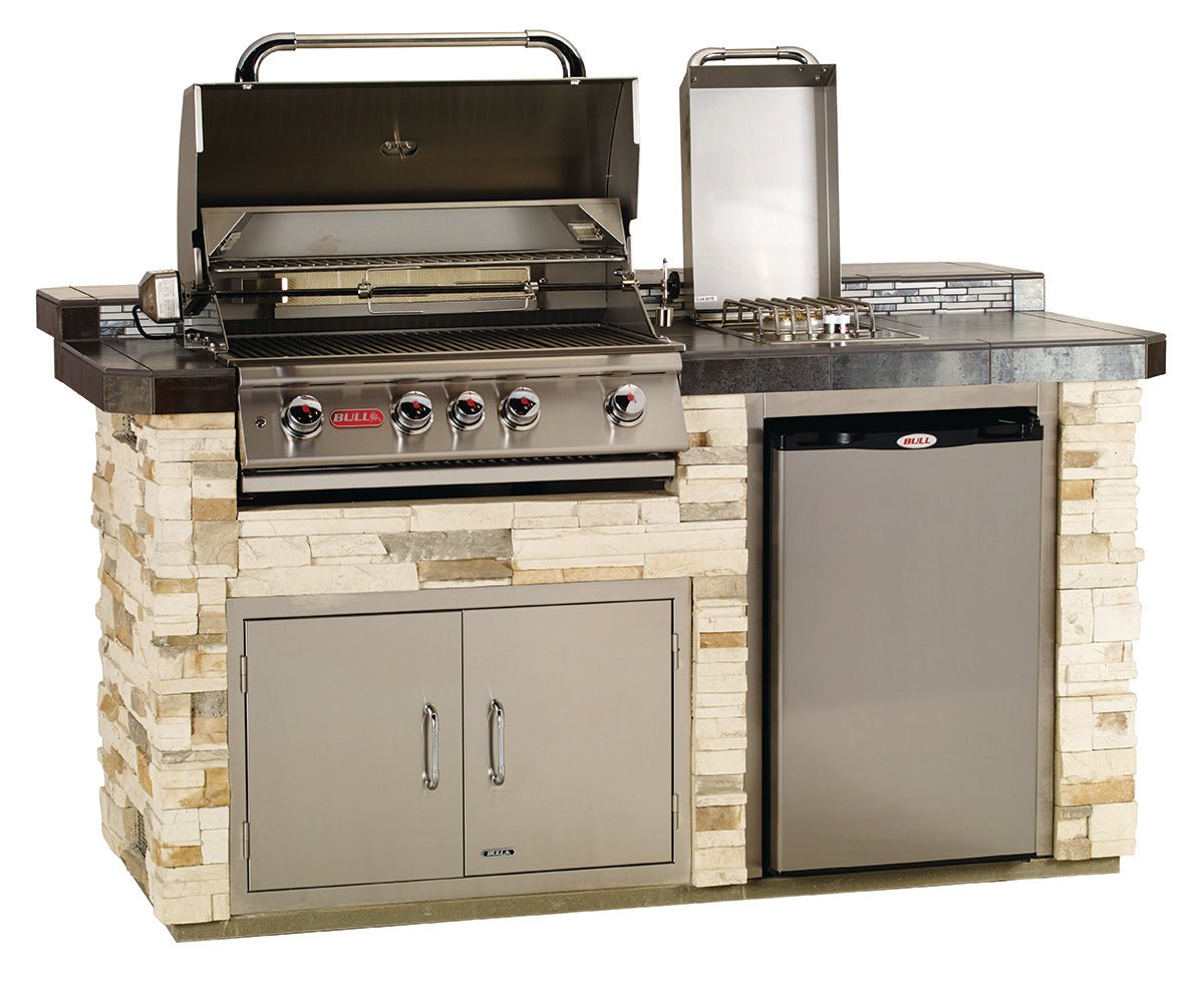 BullBull Outdoor 6 Foot Customizable Kitchen Island Power Q with Grill 31008- BetterPatio.com