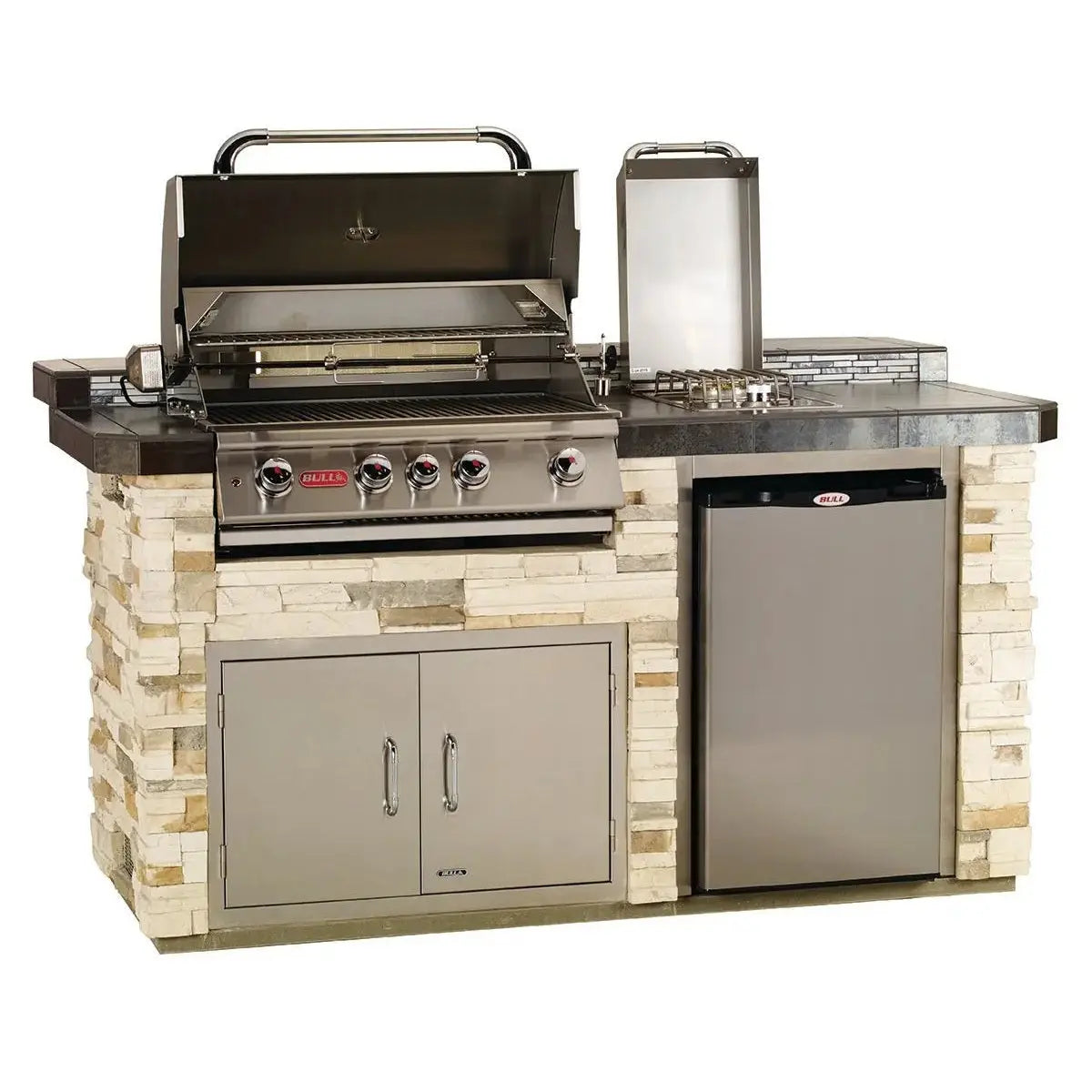 BullBull Outdoor 6 Foot Customizable Kitchen Island Power Q with Grill 31008- BetterPatio.com