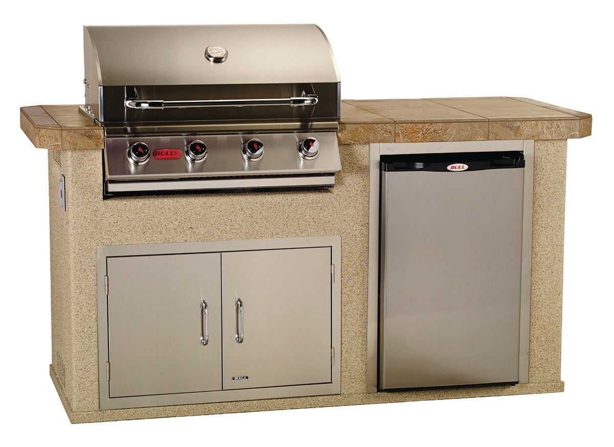 BullBull Outdoor 6 Foot Customizable Kitchen Island Power Q with Grill 31008- BetterPatio.com