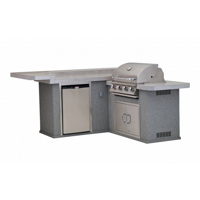 BullBull Outdoor 8 x 7 Foot L-Shaped Jr. Gourmet Q BBQ Island 31022- BetterPatio.com