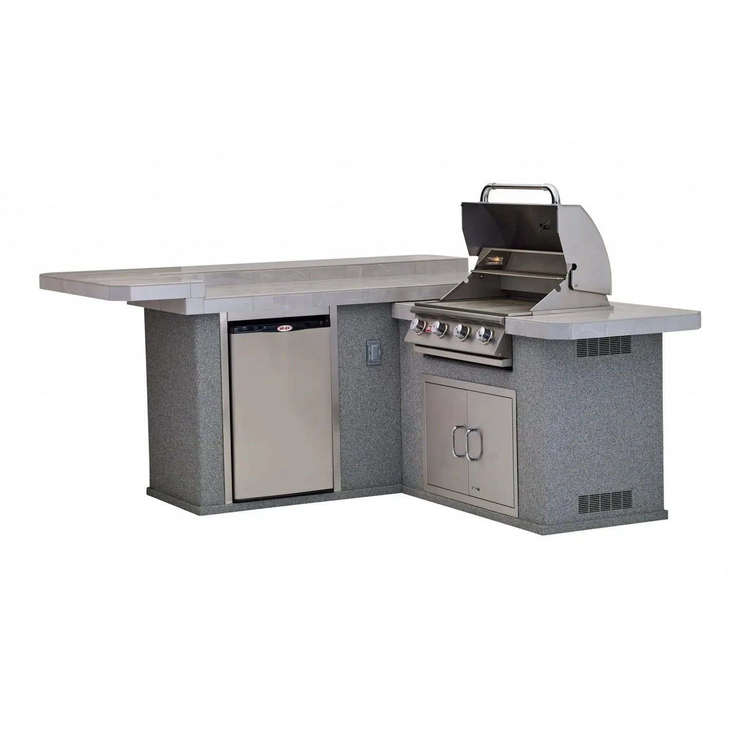 BullBull Outdoor 8 x 7 Foot L-Shaped Jr. Gourmet Q BBQ Island 31022- BetterPatio.com